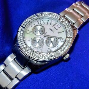 Guess Waterpro Mother of Pearl Dial Swarovski Crystal Women's Watch